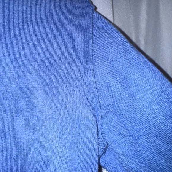 L.L.Bean Cotton/Cashmere Blue Sweater - Picture 3 of 5